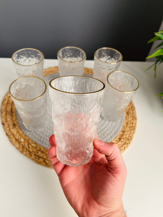 طقم ٦ قطع حرف جولد Ice glass cup (large) (code63)