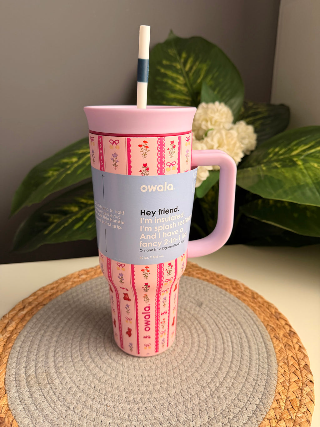 زجاجه OWALA حجم كبير (كود 966)-بنفسجى ورد-1200ml