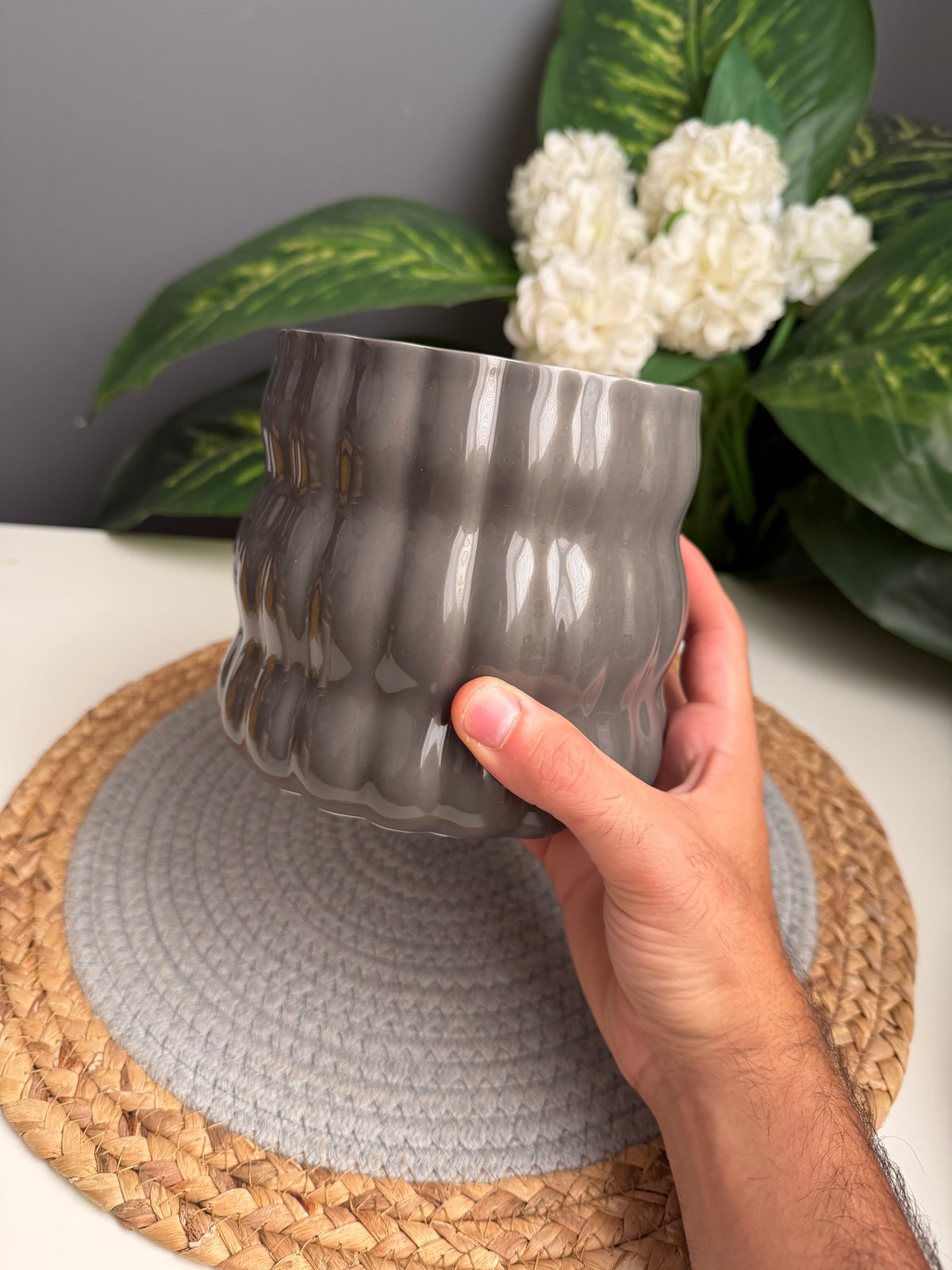 Porcelain holder (gray )code455(13cm*12cm)