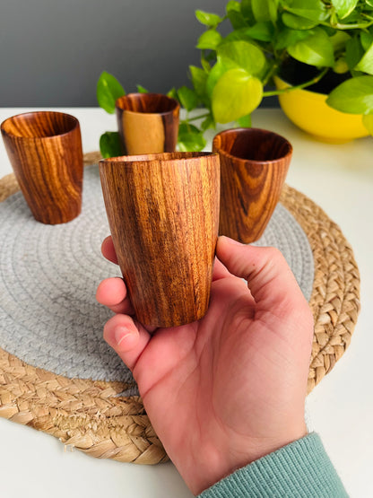 Set of 4 wooden coffee cup(small)