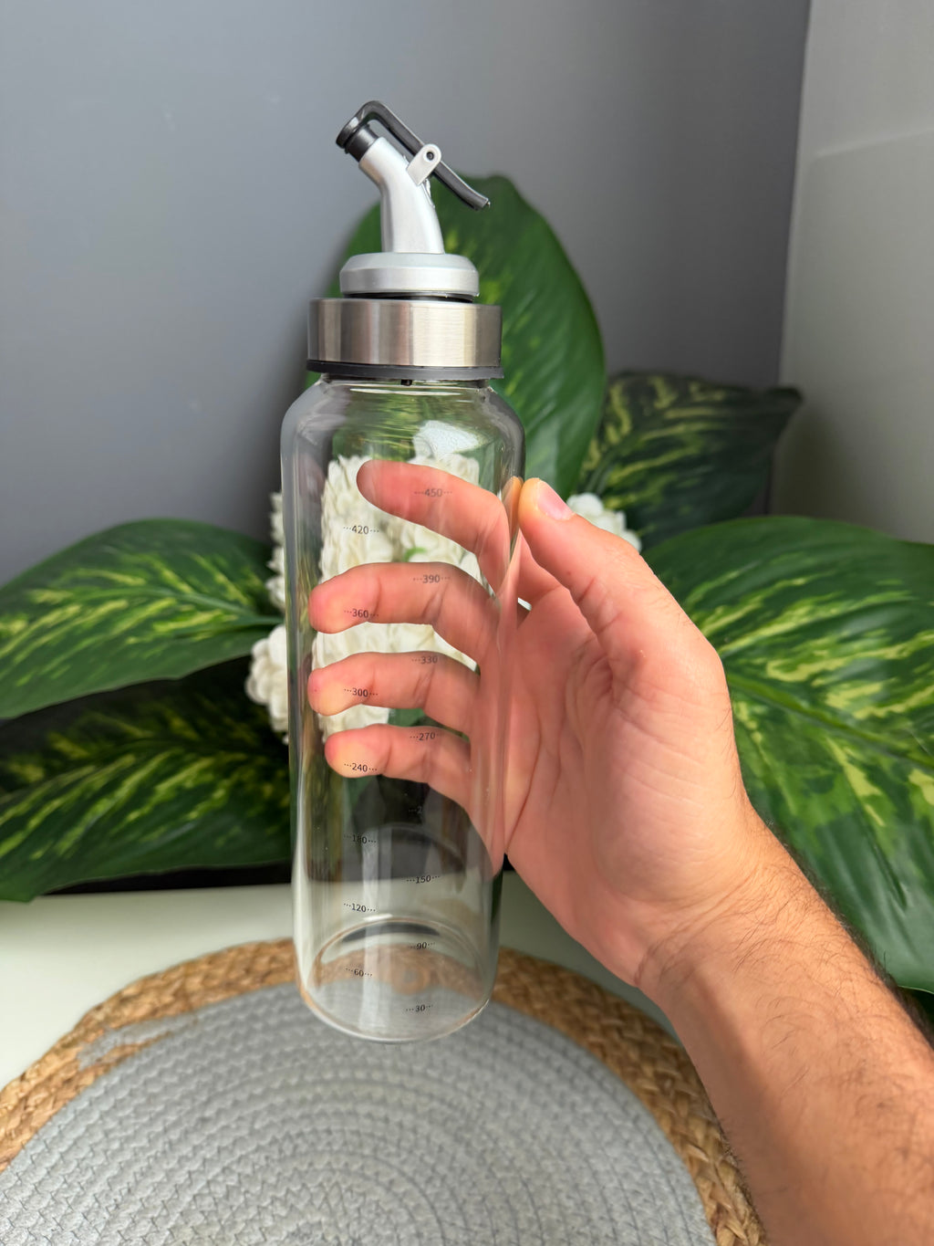 Glass Oil bottle (500ml) code332-معيار