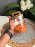 برطمان زجاج بيد 650ml(صغير)code291