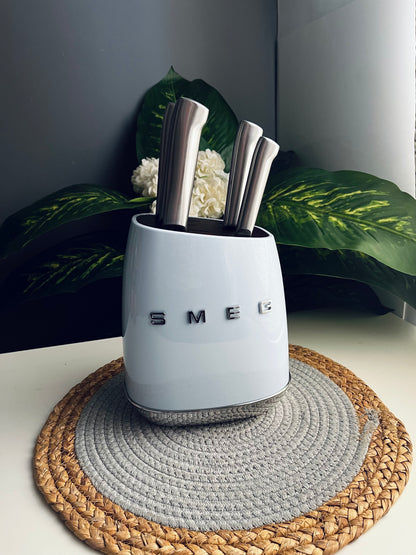 (Code39) منظم سمج+طقم سكاكين ماركه(SMEG)6 قطع (blue)
