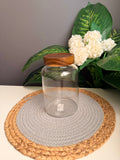 glass jar(new) (code312)(20cm) غطاء غامق
