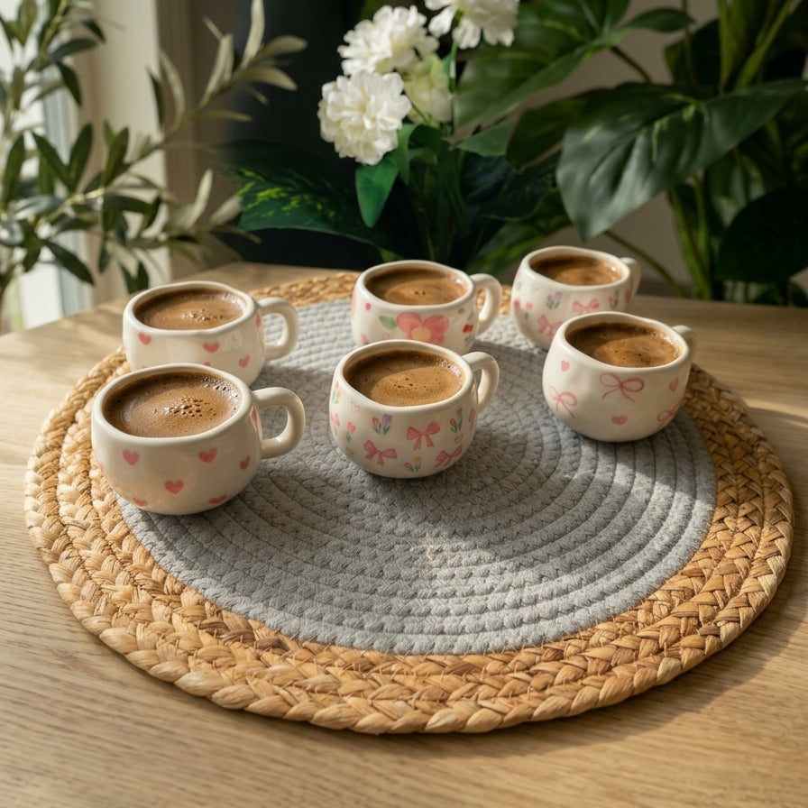Set of 6 coffee cups (اشكال الصور)cod 1291