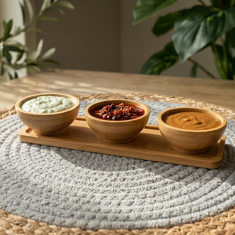 Set of 3 tiny bowls+tiny tray(C5370)