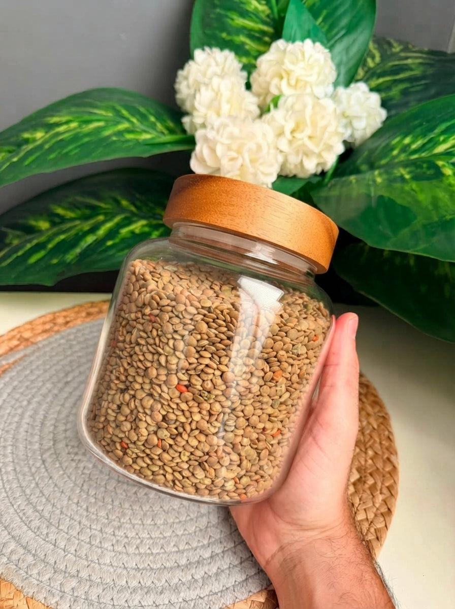 glass jar(new) (code10)(15cm) غطاء غامق