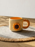 Sun flower mug  (عباد الشمس)اوف وايت