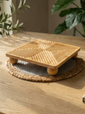 Stand bamboo 4 ball legs  قاعده ديكور (مربع)  بمبوو(code167)