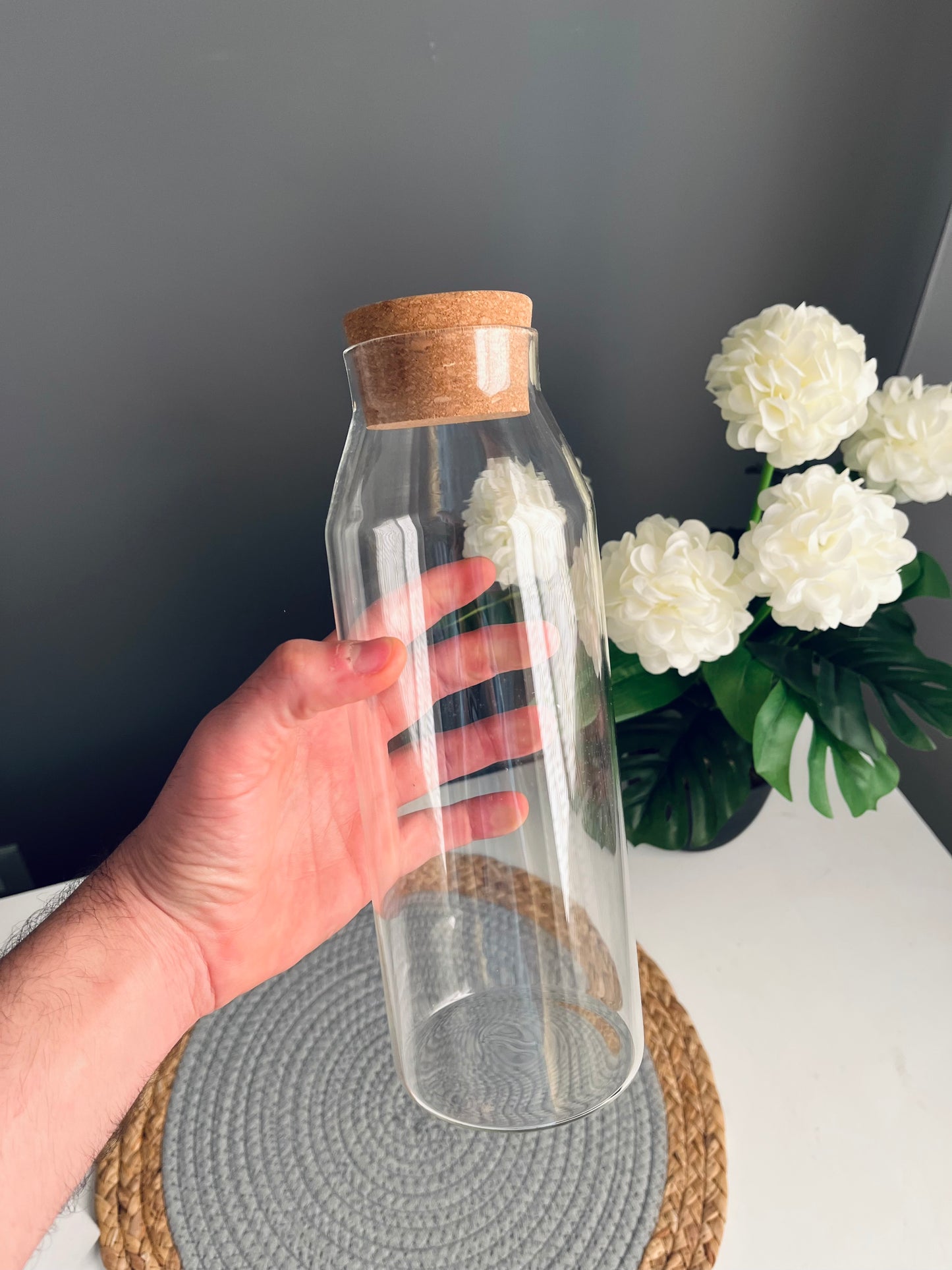 Large glass bottle 1.2L