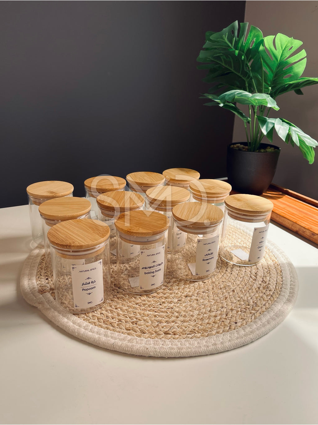 Set of 12 glass jars 230ml 8cm*6cm(2184)(اخر كميه)