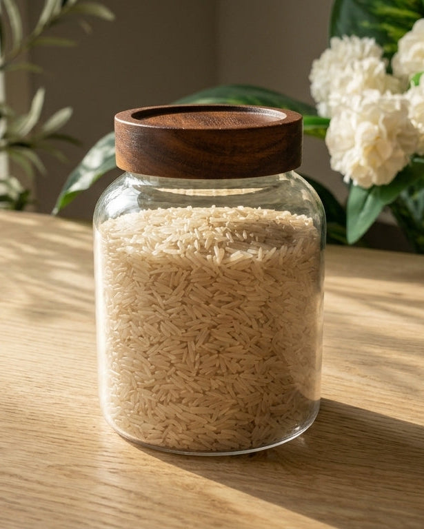 glass jar(new) (code11)(17cm) غطاء غامق