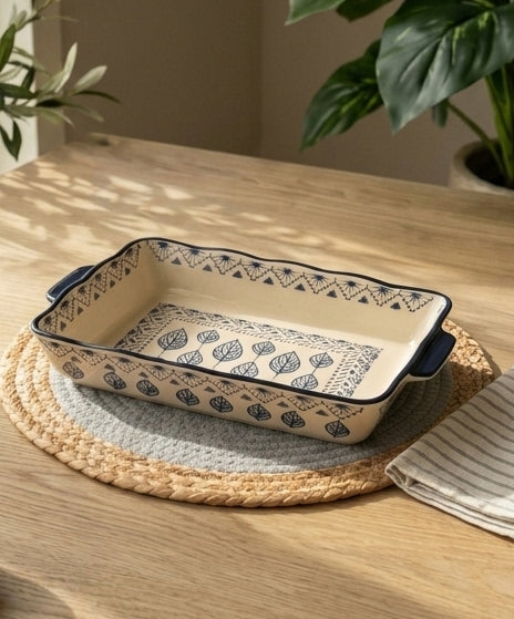 Tajin porcelain  (code205) طاچن بورسلين  (1.8L)30cm*21cmمستطيل رسومات