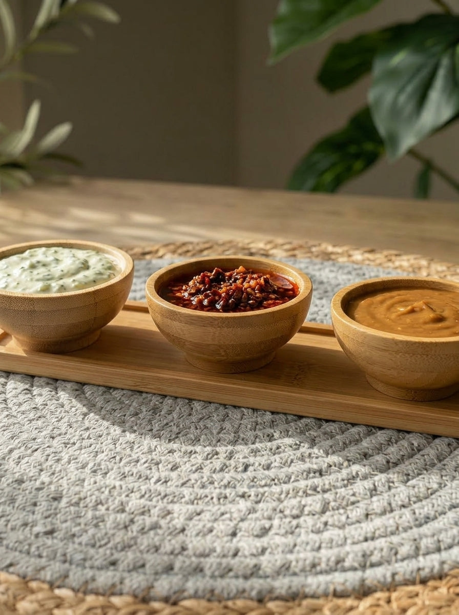 Set of 3 tiny bowls+tiny tray(C5370)