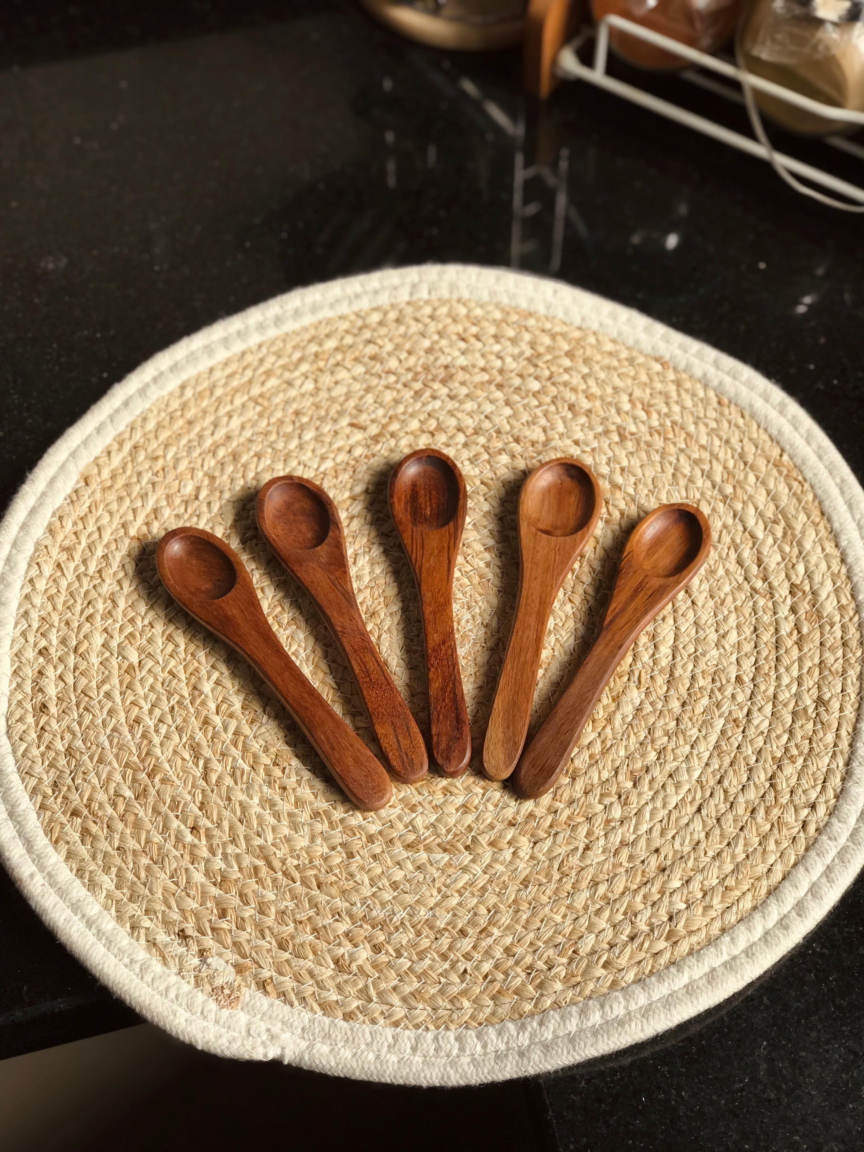 Spices Wooden Spoons Set - 5 Pc 15cm