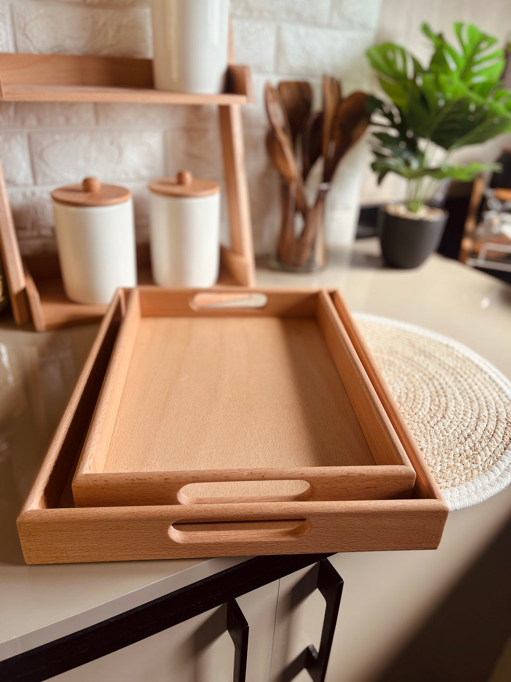 Wooden zan tray light brown