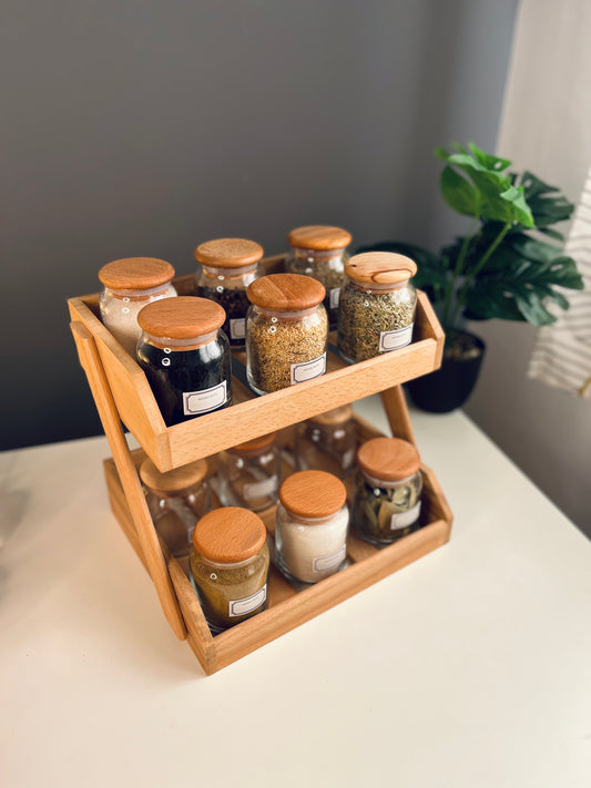 Set of 12 NOVO glass jars 200ml + Strips organizer