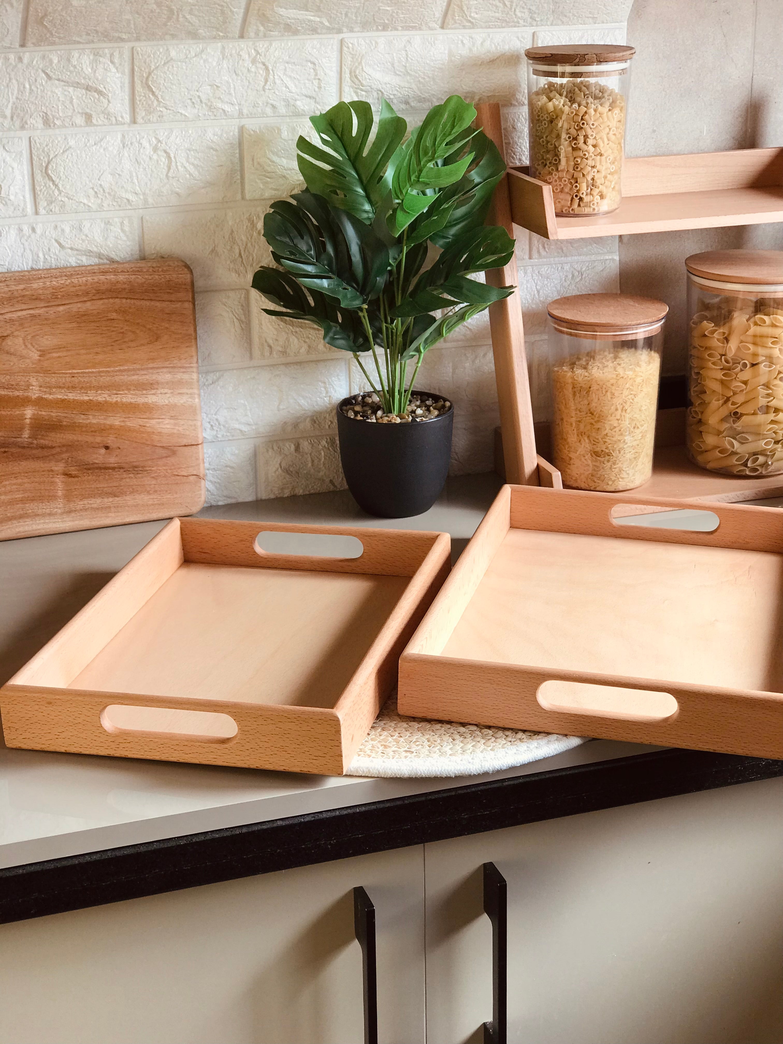 Wooden zan tray light brown