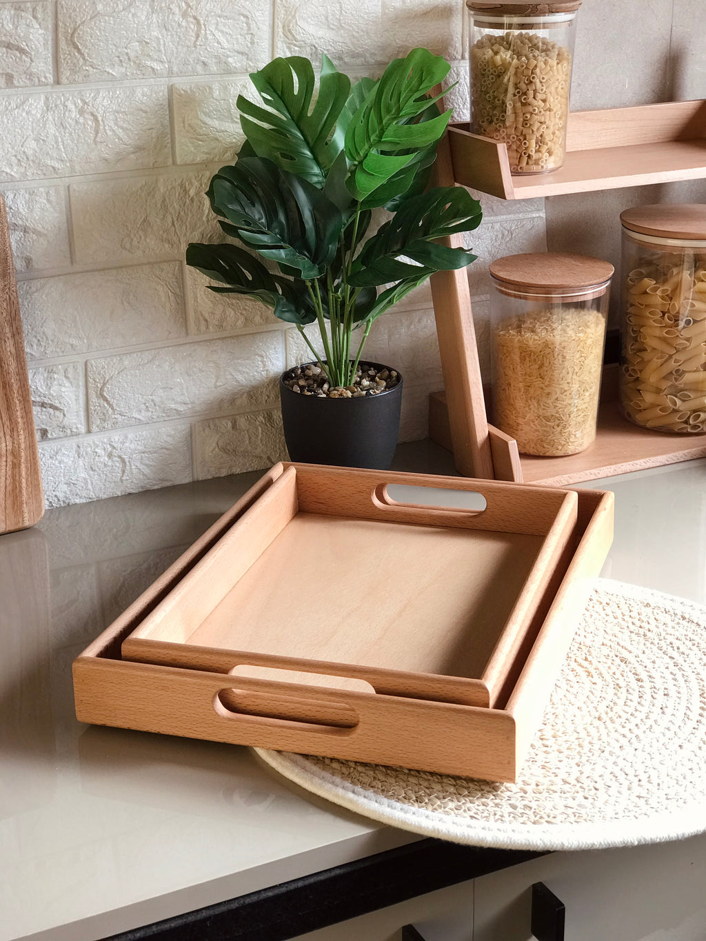 Wooden zan tray light brown