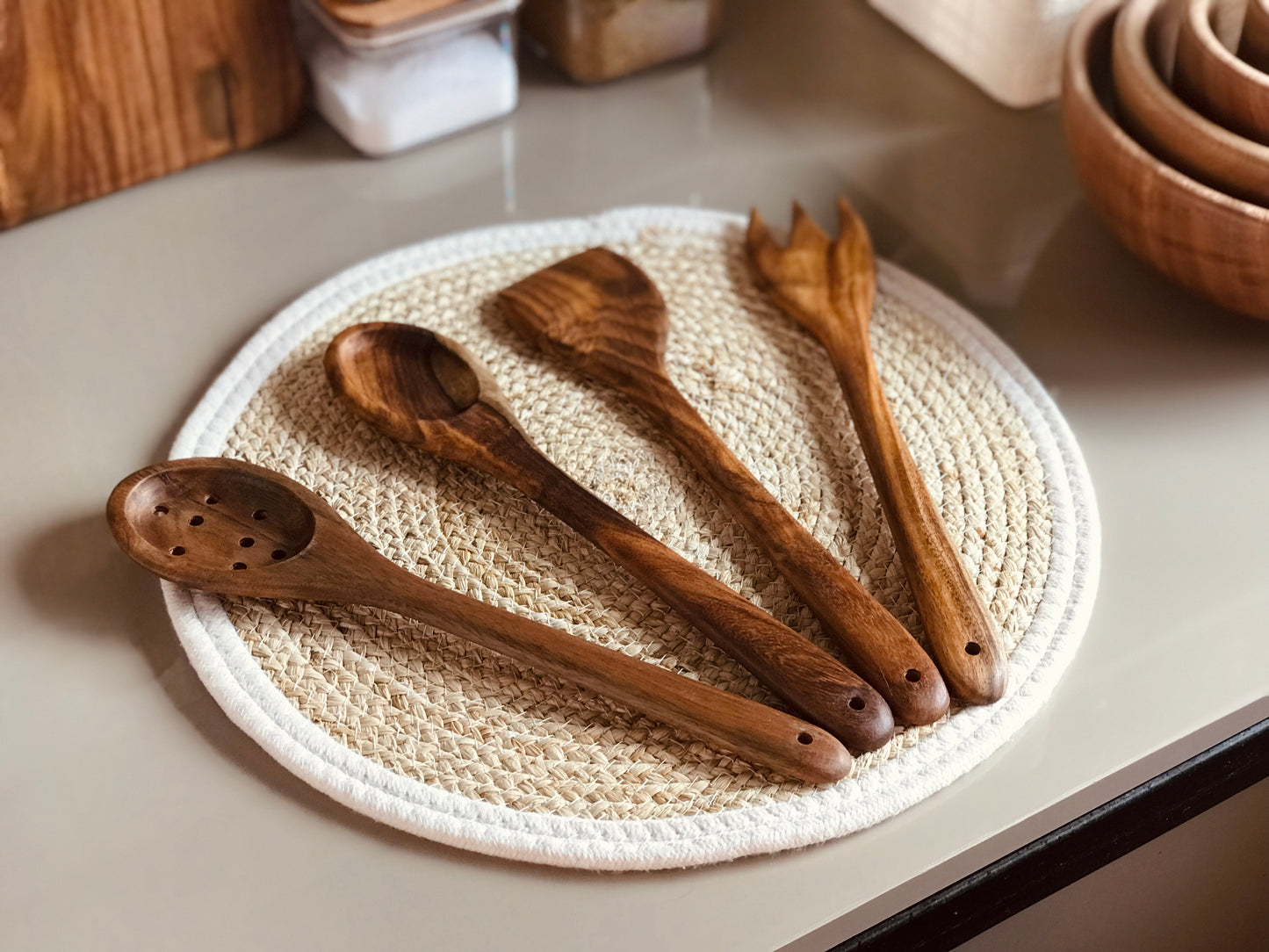 Wooden Kitchen Utensils Set - 4 Pc