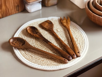 Wooden Kitchen Utensils Set - 4 Pc