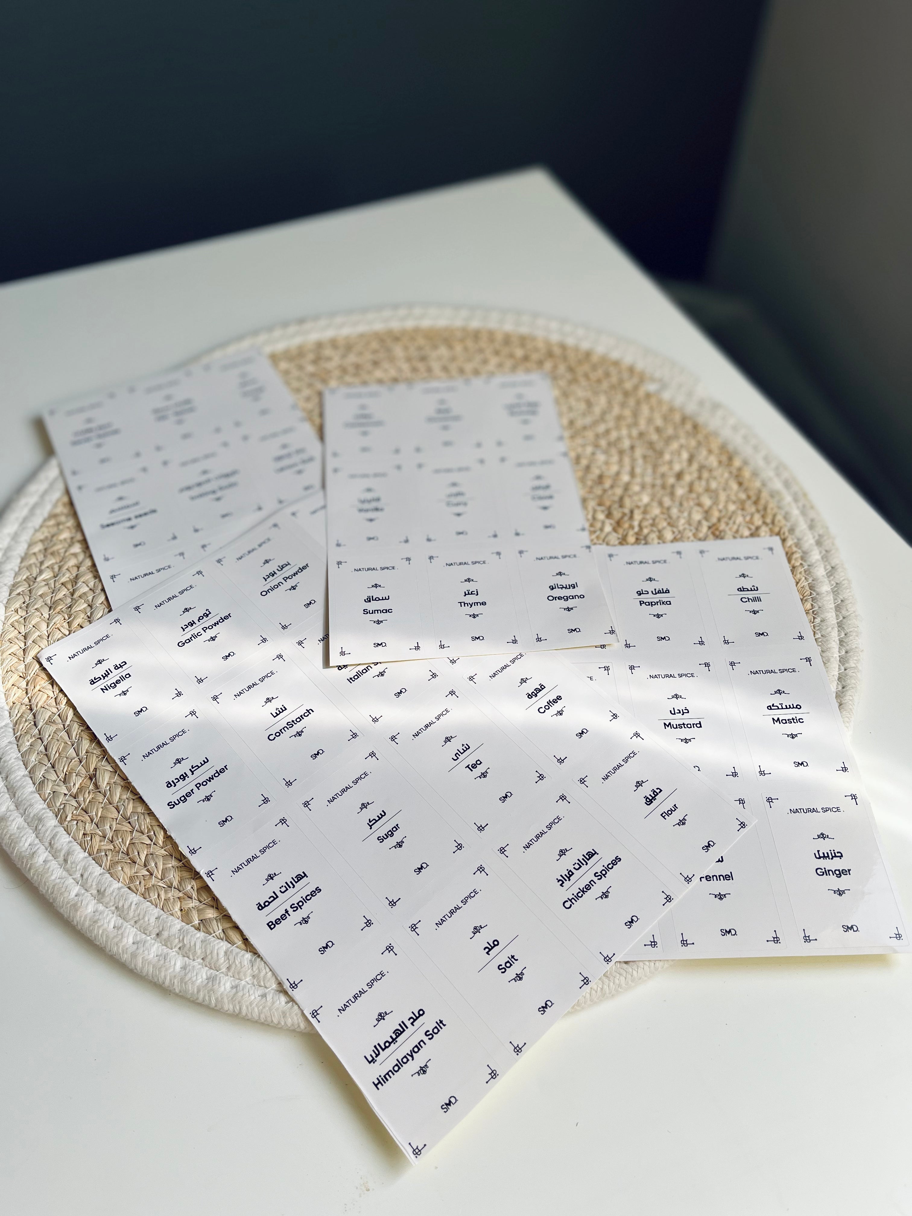 (كلمات) 49 stickers for spices size 3.5cm*5cm
